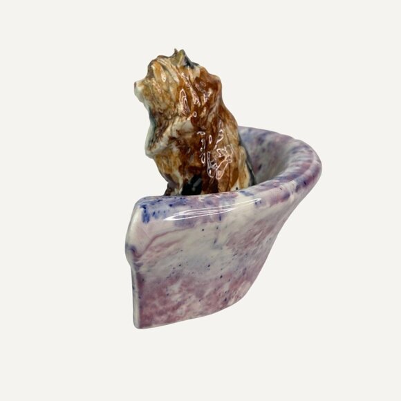 Cat on Couch Figurine Doreen Pickard Signed Ceramic UK Pottery - Picture 5 of 9